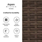 Covers&All Sgabello da Bar Universale Senza Braccioli da 30 pollici, 18 pollici L, Vimini Aspen Premium