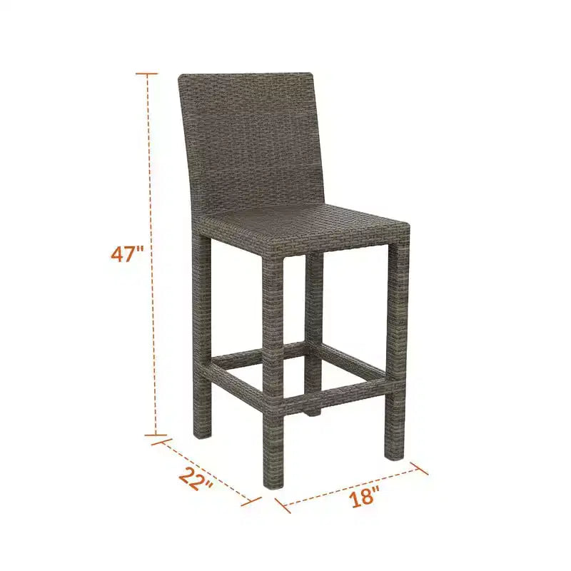 Sgabello da Bar Senza Braccioli Universale Covers&All, 30 pollici, 18 pollici L, Rattan Piatto Oyster