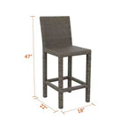 Sgabello da Bar Senza Braccioli Universale Covers&All, 30 pollici, 18 pollici L, Rattan Piatto Oyster