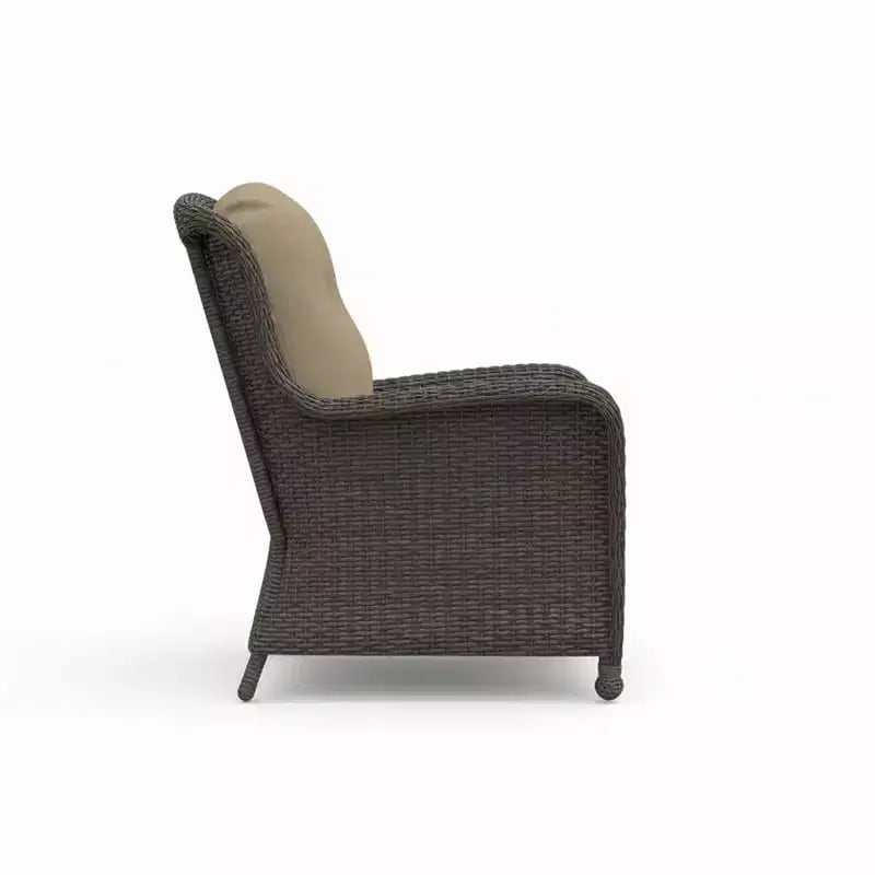 Poltrona d'accento Covers&All Richmond 41 pollici L, vimini Truffle con cuscino Sunbrella