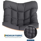 COZONY Poltrona a dondolo Papasan da esterno oversize – Robusta struttura in metallo, sedia a dondolo a uovo in rattan, poltrona relax per balcone, cortile, portico, camera da letto