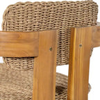 Christopher Knight Home Elowen, sedia da pranzo da esterno rustica in legno di acacia con seduta e schienale in rattan e ferro (set da 2)