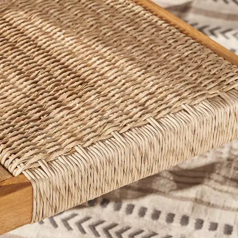 GDFStudio Mircea Sedie da Pranzo Impilabili da Esterno in Legno di Eucalipto e Vimini (Set da 2)
