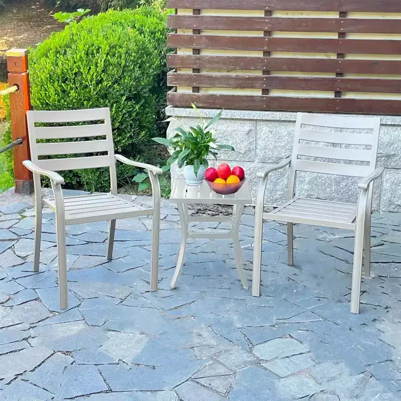 TUYOHW Set di 2 sedie da pranzo in ferro per patio, sedie in metallo per esterni per tutte le stagioni con rivestimento a E antiruggine per cortile, giardino