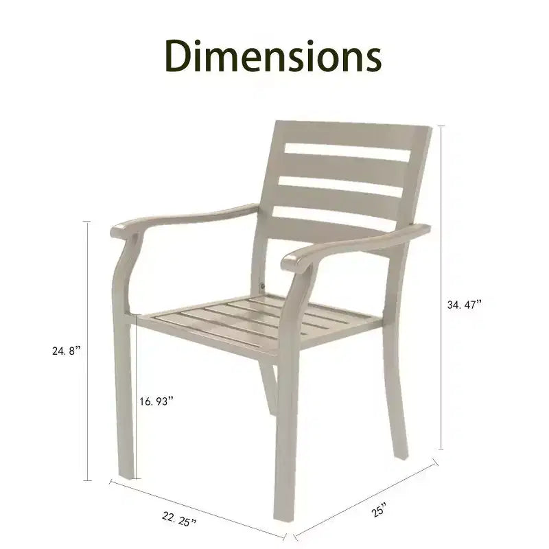 TUYOHW Set di 2 sedie da pranzo in ferro per patio, sedie in metallo per esterni per tutte le stagioni con rivestimento a E antiruggine per cortile, giardino