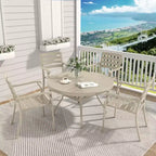 TUYOHW Set di 2 sedie da pranzo in ferro per patio, sedie in metallo per esterni per tutte le stagioni con rivestimento a E antiruggine per cortile, giardino