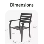 TUYOHW Set di 2 sedie da pranzo in ferro per patio, sedie in metallo per esterni per tutte le stagioni con rivestimento a E antiruggine per cortile, giardino