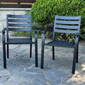 TUYOHW Set di 2 sedie da pranzo in ferro per patio, sedie in metallo per esterni per tutte le stagioni con rivestimento a E antiruggine per cortile, giardino