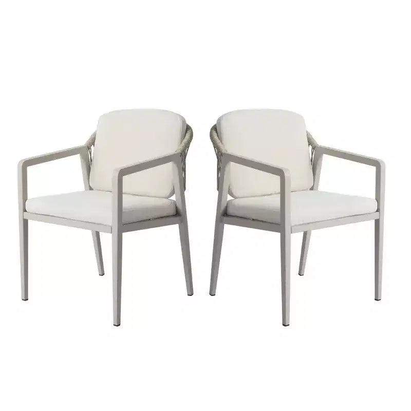 TUYOHW Set di 2 Sedie da Pranzo da Giardino in Vimini, Poltrone da Esterno in Rattan PE Intrecciato con Cuscino, Capacità 120 kg