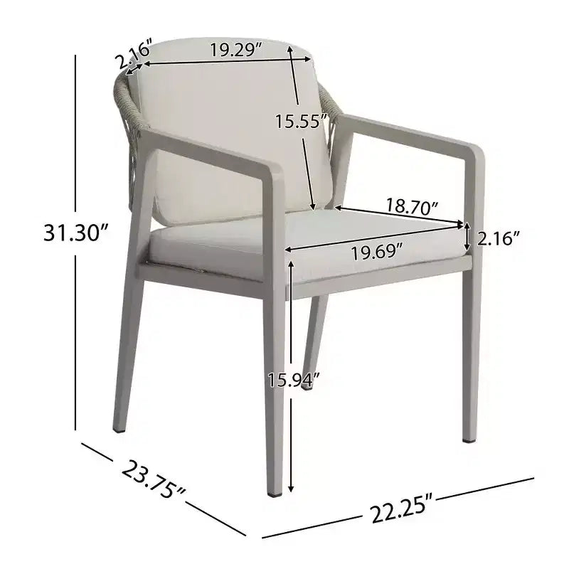 TUYOHW Set di 2 Sedie da Pranzo da Giardino in Vimini, Poltrone da Esterno in Rattan PE Intrecciato con Cuscino, Capacità 120 kg