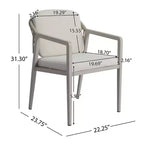 TUYOHW Set di 2 Sedie da Pranzo da Giardino in Vimini, Poltrone da Esterno in Rattan PE Intrecciato con Cuscino, Capacità 120 kg