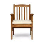 TUYOHW Lot de 2 chaises de salle à manger de patio en bois d'acacia, chaises de patio extérieures avec coussins résistants à l'eau pour cour arrière, jardin, bord de piscine