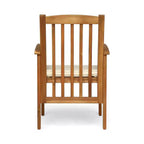 TUYOHW Lot de 2 chaises de salle à manger de patio en bois d'acacia, chaises de patio extérieures avec coussins résistants à l'eau pour cour arrière, jardin, bord de piscine