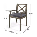 TUYOHW Set di 2 Sedie da Pranzo da Esterno in Legno di Acacia, Sedie da Giardino con Cuscini Resistenti all'Acqua per Cortile, Giardino, Bordo Piscina
