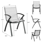 COZONY Sedie da pranzo da esterno in alluminio, Sedie da patio in Textilene a rapida asciugatura, Sedute ergonomiche resistenti alle intemperie e alla ruggine per uso a bordo piscina e commerciale