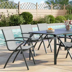 COZONY Sedie da pranzo da esterno in alluminio, Sedie da patio in Textilene a rapida asciugatura, Sedute ergonomiche resistenti alle intemperie e alla ruggine per uso a bordo piscina e commerciale