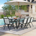 COZONY Sedie da pranzo da esterno in alluminio, Sedie da patio in Textilene a rapida asciugatura, Sedute ergonomiche resistenti alle intemperie e alla ruggine per uso a bordo piscina e commerciale