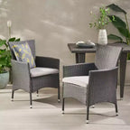TUYOHW Sedie da pranzo da esterno set da 2, Sedie da pranzo da patio in vimini rattan con cuscini seduta resistenti all'acqua, Sedie da patio per cortile, balcone