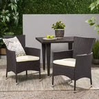 TUYOHW Sedie da pranzo da esterno set da 2, Sedie da pranzo da patio in vimini rattan con cuscini seduta resistenti all'acqua, Sedie da patio per cortile, balcone