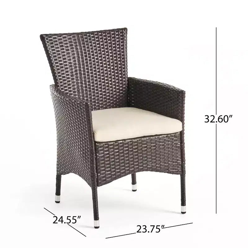 TUYOHW Sedie da pranzo da esterno set da 2, Sedie da pranzo da patio in vimini rattan con cuscini seduta resistenti all'acqua, Sedie da patio per cortile, balcone