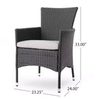TUYOHW Sedie da pranzo da esterno set da 2, Sedie da pranzo da patio in vimini rattan con cuscini seduta resistenti all'acqua, Sedie da patio per cortile, balcone