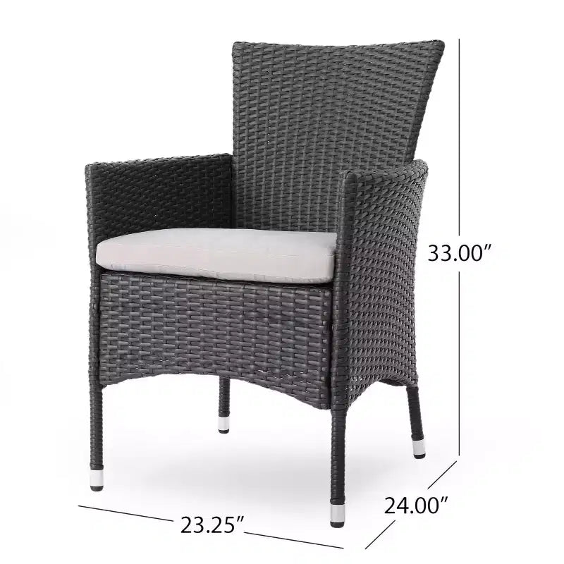 TUYOHW Sedie da pranzo da esterno set da 2, Sedie da pranzo da patio in vimini rattan con cuscini seduta resistenti all'acqua, Sedie da patio per cortile, balcone