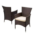 TUYOHW Outdoor Dining Chairs Set of 2,Wicker Rattan Patio Dining Chairs with Water Resistant Seat Cushions,Patio Chairs for Backyard,Balcony
