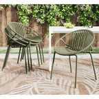 Set di 2 sedie da pranzo impilabili per esterni TUYOHW, sedie da pranzo da giardino con schienale intagliato, sedie da patio per cortile, balcone, capacità 136 kg
