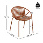 Set di 2 sedie da pranzo impilabili per esterni TUYOHW, sedie da pranzo da giardino con schienale intagliato, sedie da patio per cortile, balcone, capacità 136 kg