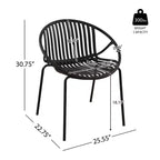 Set di 2 sedie da pranzo impilabili per esterni TUYOHW, sedie da pranzo da giardino con schienale intagliato, sedie da patio per cortile, balcone, capacità 136 kg