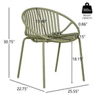 Set di 2 sedie da pranzo impilabili per esterni TUYOHW, sedie da pranzo da giardino con schienale intagliato, sedie da patio per cortile, balcone, capacità 136 kg