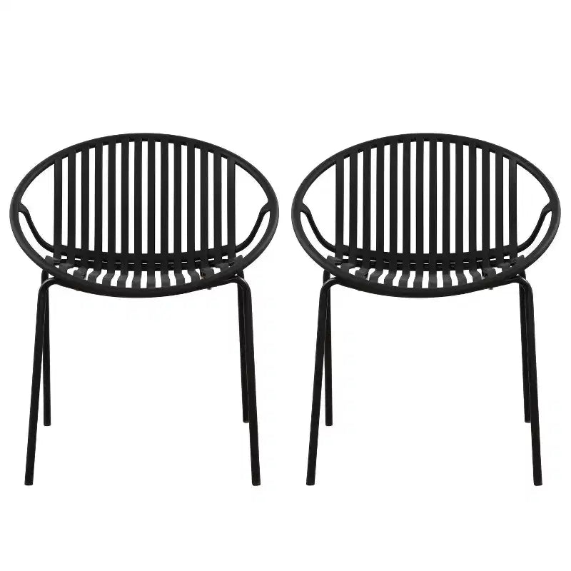 TUYOHW Stackable Outdoor Dining Chairs Set of 2,Patio Dining Chairs with Cutout Backrest,Patio Chairs for Backyard,Balcony,300 lbs Capacity