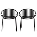 TUYOHW Stackable Outdoor Dining Chairs Set of 2,Patio Dining Chairs with Cutout Backrest,Patio Chairs for Backyard,Balcony,300 lbs Capacity