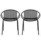 TUYOHW Stackable Outdoor Dining Chairs Set of 2,Patio Dining Chairs with Cutout Backrest,Patio Chairs for Backyard,Balcony,300 lbs Capacity