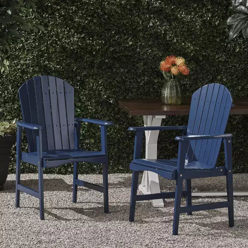 TUYOHW Sedie da Esterno per Sala da Pranzo Set da 2, Sedie da Pranzo da Giardino in Legno di Acacia con Seduta a Doghe, Sedie da Giardino Resistenti alle Intemperie per Cortile, Balcone