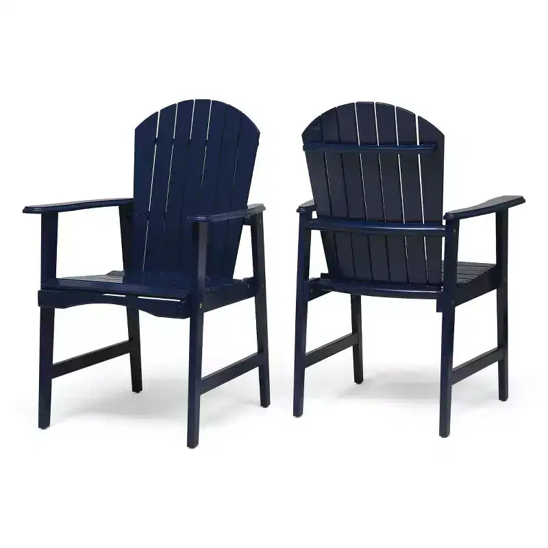 TUYOHW Sedie da Esterno per Sala da Pranzo Set da 2, Sedie da Pranzo da Giardino in Legno di Acacia con Seduta a Doghe, Sedie da Giardino Resistenti alle Intemperie per Cortile, Balcone