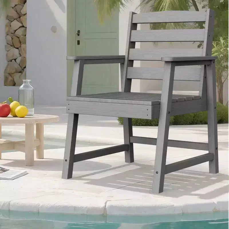 TUYOHW Sedia da Esterno, Set da 1, Sedia da Pranzo Singola Oversize per Patio, Sedia da Giardino in HDPE per Cortile e Balcone, Resistente allo Sbiadimento ed Ecologica