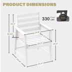 TUYOHW Sedia da Esterno, Set da 1, Sedia da Pranzo Singola Oversize per Patio, Sedia da Giardino in HDPE per Cortile e Balcone, Resistente allo Sbiadimento ed Ecologica