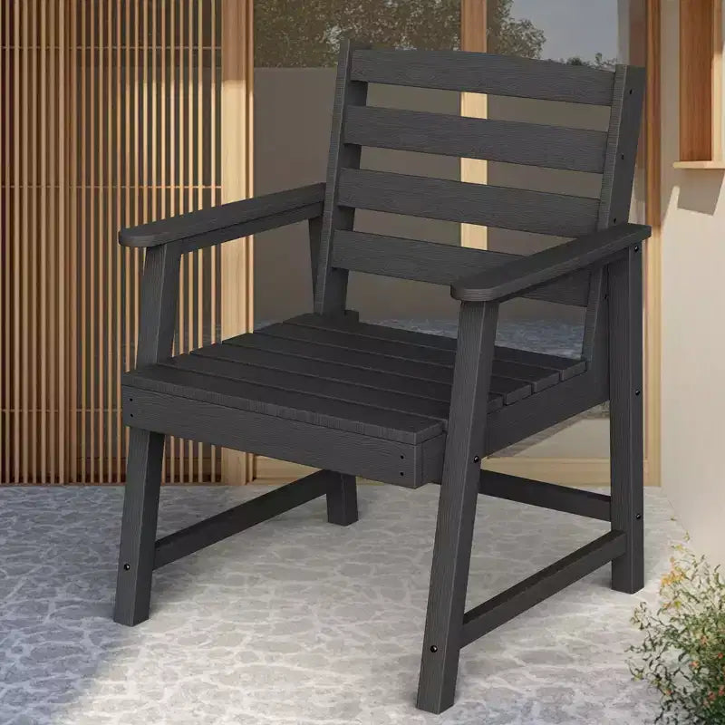 TUYOHW Sedia da Esterno, Set da 1, Sedia da Pranzo Singola Oversize per Patio, Sedia da Giardino in HDPE per Cortile e Balcone, Resistente allo Sbiadimento ed Ecologica