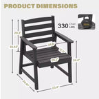 TUYOHW Sedia da Esterno, Set da 1, Sedia da Pranzo Singola Oversize per Patio, Sedia da Giardino in HDPE per Cortile e Balcone, Resistente allo Sbiadimento ed Ecologica