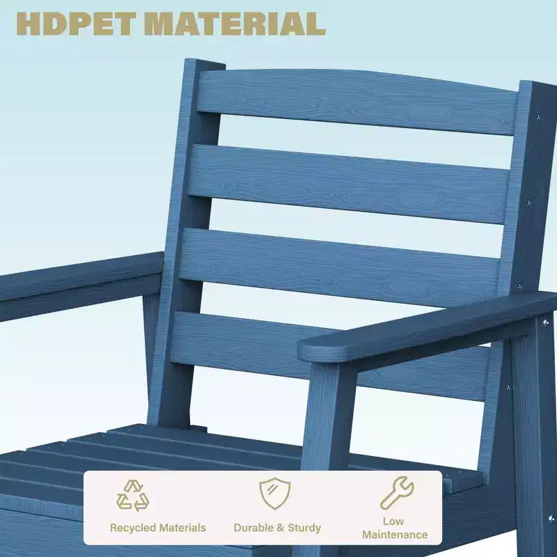 TUYOHW Sedia da Esterno, Set da 1, Sedia da Pranzo Singola Oversize per Patio, Sedia da Giardino in HDPE per Cortile e Balcone, Resistente allo Sbiadimento ed Ecologica