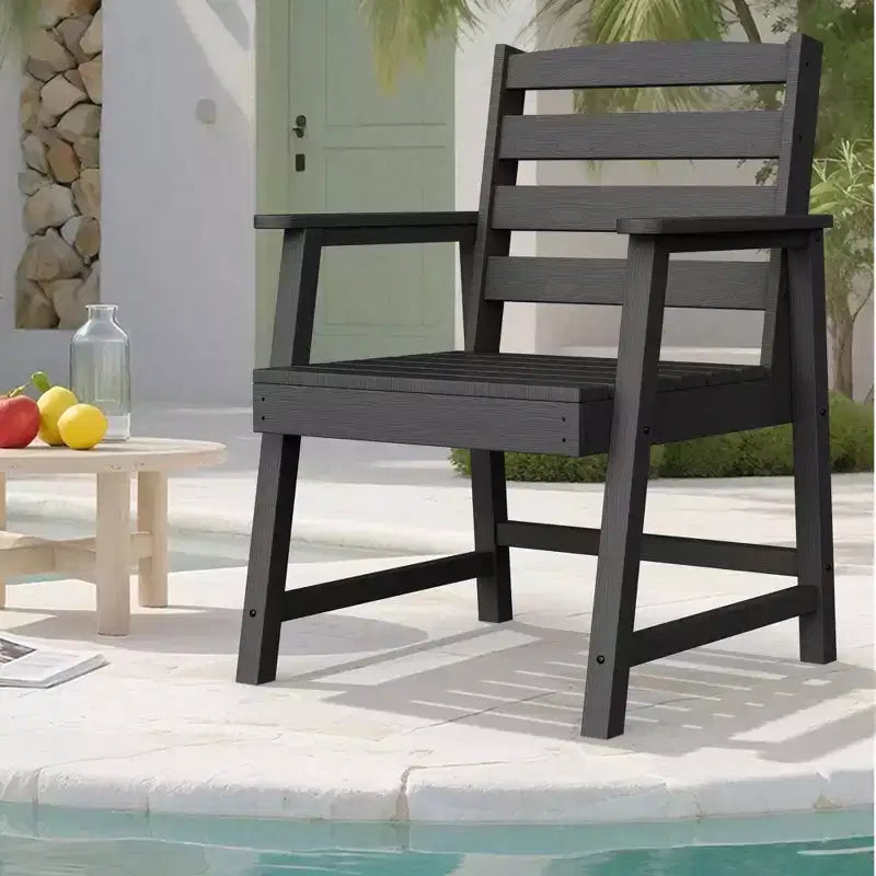 TUYOHW Outdoor Dining Chairs Set of 1,Single Oversized Patio Dining Chairs,HDPE Patio Chairs for Backyard,Balcony,Fade-resistant & Eco-Friendly