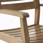 TUYOHW Set di 2 Sedie da Pranzo per Esterni, Sedie da Pranzo da Giardino in Legno di Acacia con Schienale e Seduta a Doghe, Sedie da Patio per Cortile, Balcone