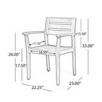 TUYOHW Set di 2 Sedie da Pranzo per Esterni, Sedie da Pranzo da Giardino in Legno di Acacia con Schienale e Seduta a Doghe, Sedie da Patio per Cortile, Balcone