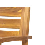 TUYOHW Set di 2 Sedie da Pranzo per Esterni, Sedie da Pranzo da Giardino in Legno di Acacia con Schienale e Seduta a Doghe, Sedie da Patio per Cortile, Balcone