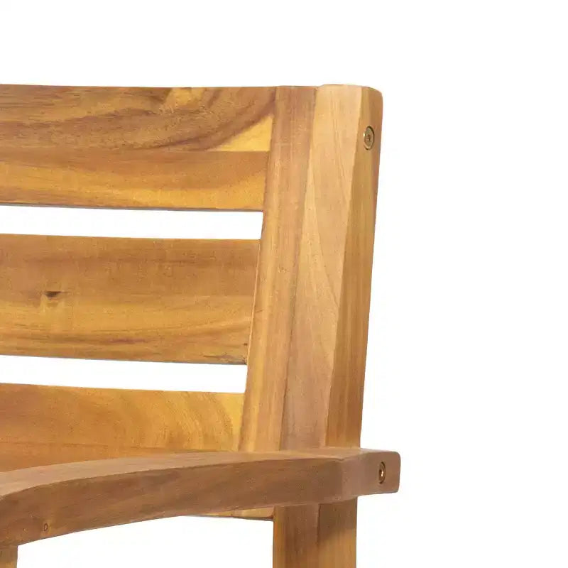 TUYOHW Set di 2 Sedie da Pranzo per Esterni, Sedie da Pranzo da Giardino in Legno di Acacia con Schienale e Seduta a Doghe, Sedie da Patio per Cortile, Balcone