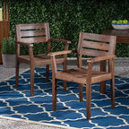 TUYOHW Set di 2 Sedie da Pranzo per Esterni, Sedie da Pranzo da Giardino in Legno di Acacia con Schienale e Seduta a Doghe, Sedie da Patio per Cortile, Balcone