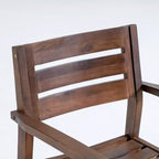 TUYOHW Set di 2 Sedie da Pranzo per Esterni, Sedie da Pranzo da Giardino in Legno di Acacia con Schienale e Seduta a Doghe, Sedie da Patio per Cortile, Balcone