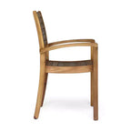 TUYOHW Sedie da Pranzo da Esterno Set da 2, Sedie da Pranzo da Patio con Struttura in Legno di Acacia e Schienale Aperto, Sedie da Pranzo da Patio per Giardino, Balcone
