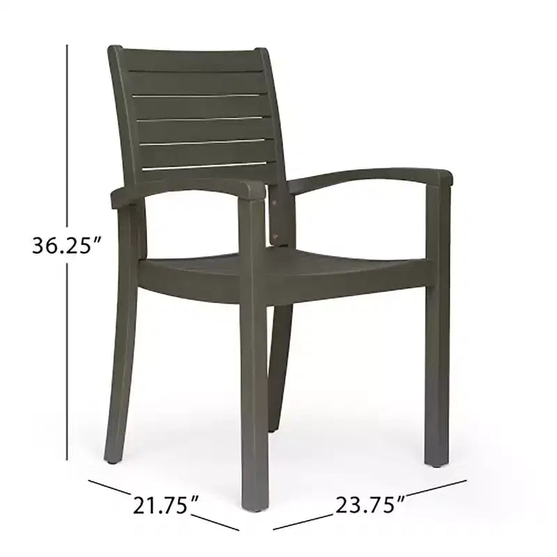 TUYOHW Sedie da Pranzo da Esterno Set da 2, Sedie da Pranzo da Patio con Struttura in Legno di Acacia e Schienale Aperto, Sedie da Pranzo da Patio per Giardino, Balcone